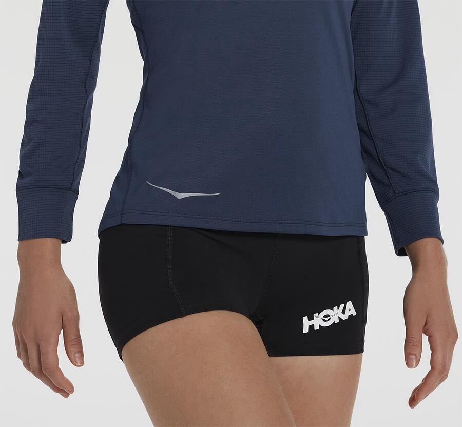 Hoka One One Womens Tops - Performance 3/4 Sleeve - Navy - PBZS93650